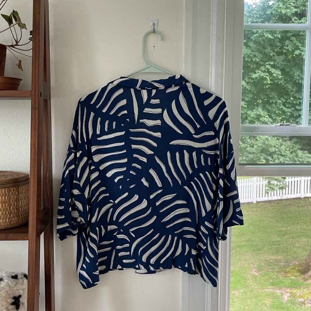 Oversized resort tropical shirt blue - Picture 4 of 6